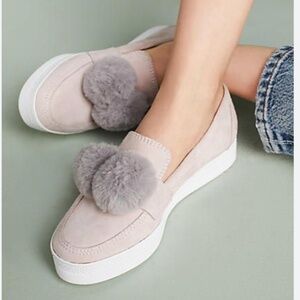 All Black Pom Pom Suede Sneakers Size 37